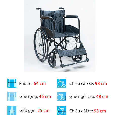 Xe lăn giá rẻ CTcare 809 - full