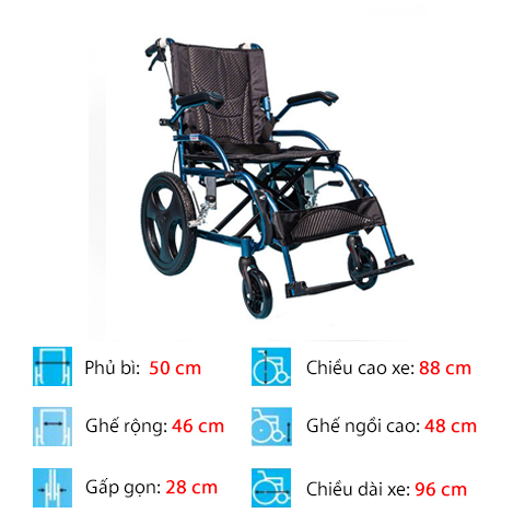 Xe đẩy người già 863-16 - full